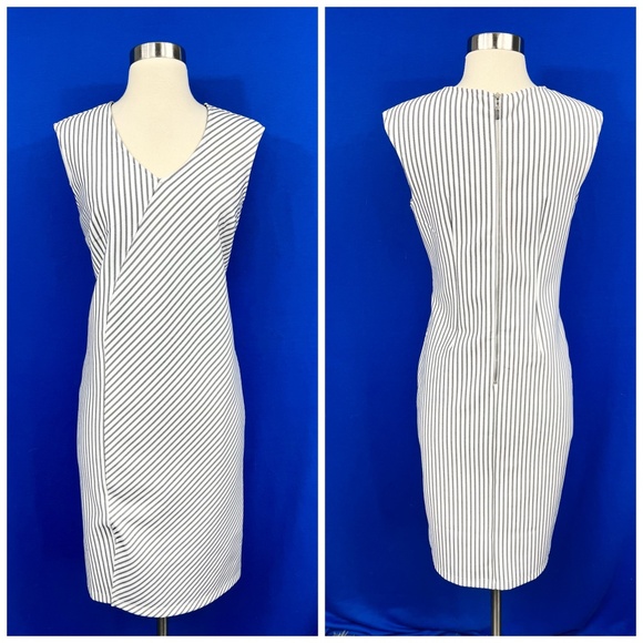 👗NWT🤩 |•CATO•| Striped V-neck Dress Size 6 - Picture 3 of 12
